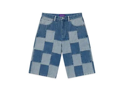 BlackEyePatch Denim Patchwork Baggy Shorts "Indigo"