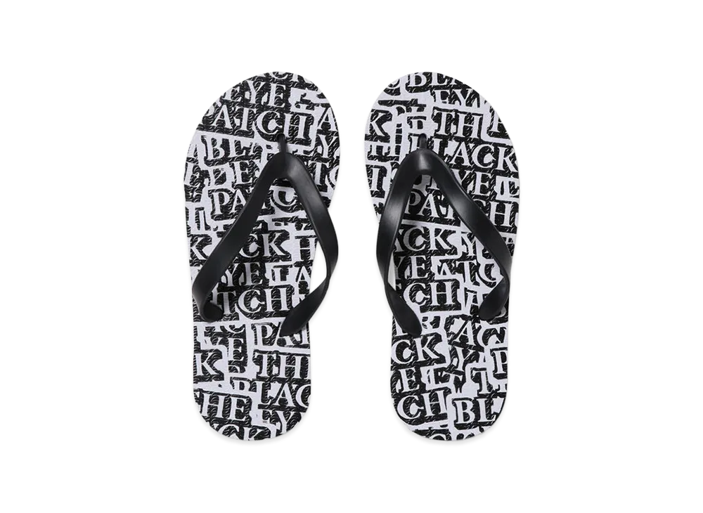 BlackEyePatch OG Label Patterned Beach Sandals "White"