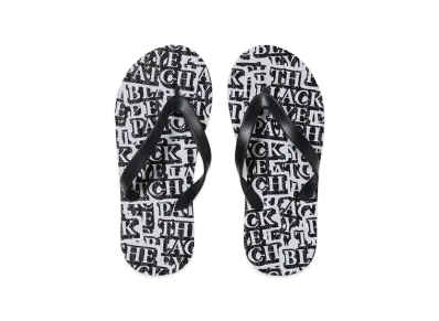 BlackEyePatch OG Label Patterned Beach Sandals "White"