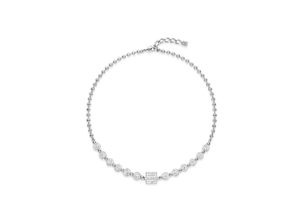 GIVENCHY 4G Necklace In Metal With Crystals "Silver"
