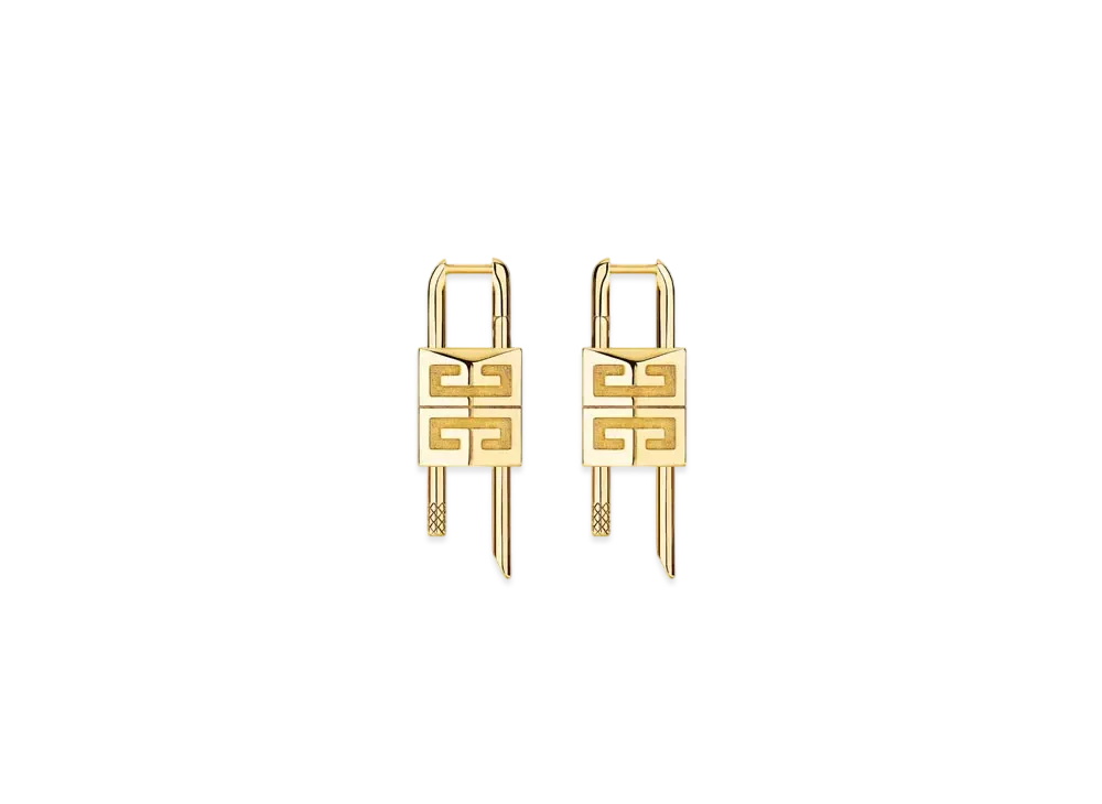 GIVENCHY Lock Earrings In Metal "Golden Yellow"