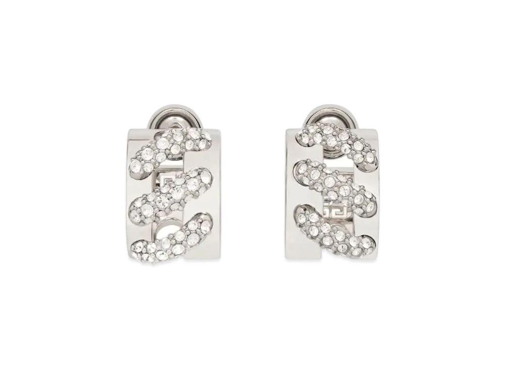 GIVENCHY Stitch Earrings In Metal with Crystals "Silver"