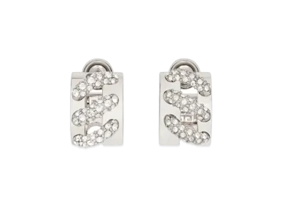 GIVENCHY Stitch Earrings In Metal with Crystals "Silver"