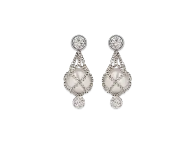 GIVENCHY Pearling Earrings In Metal with Pearls And Crystals "White/Silver"
