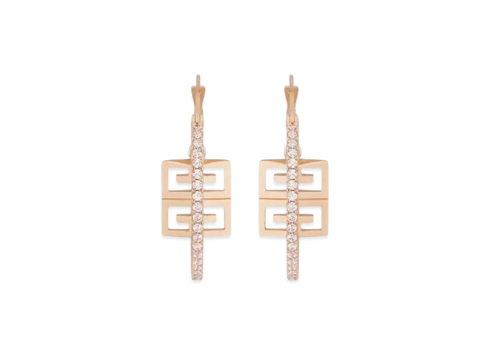 GIVENCHY 4G Earrings In Metal with Crystals "Rose Gold"
