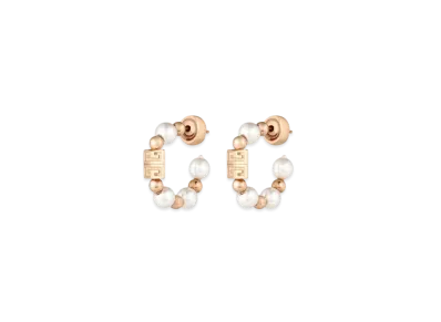 GIVENCHY 4G Earrings In Metal With Pearls "Rose Golden/White"