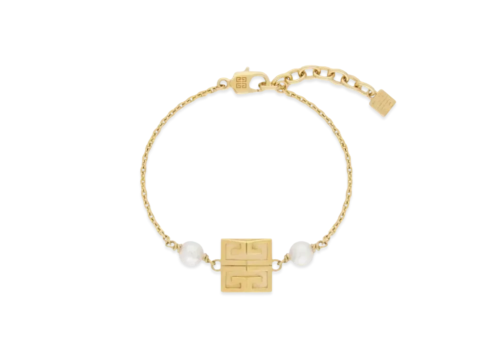 GIVENCHY 4G Bracelet In Metal with Pearls "Golden Yellow"