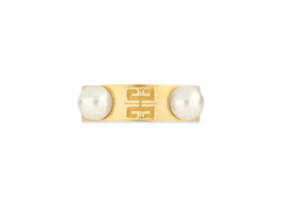 GIVENCHY 4G Ring In Metal with Pearls "Golden Yellow"