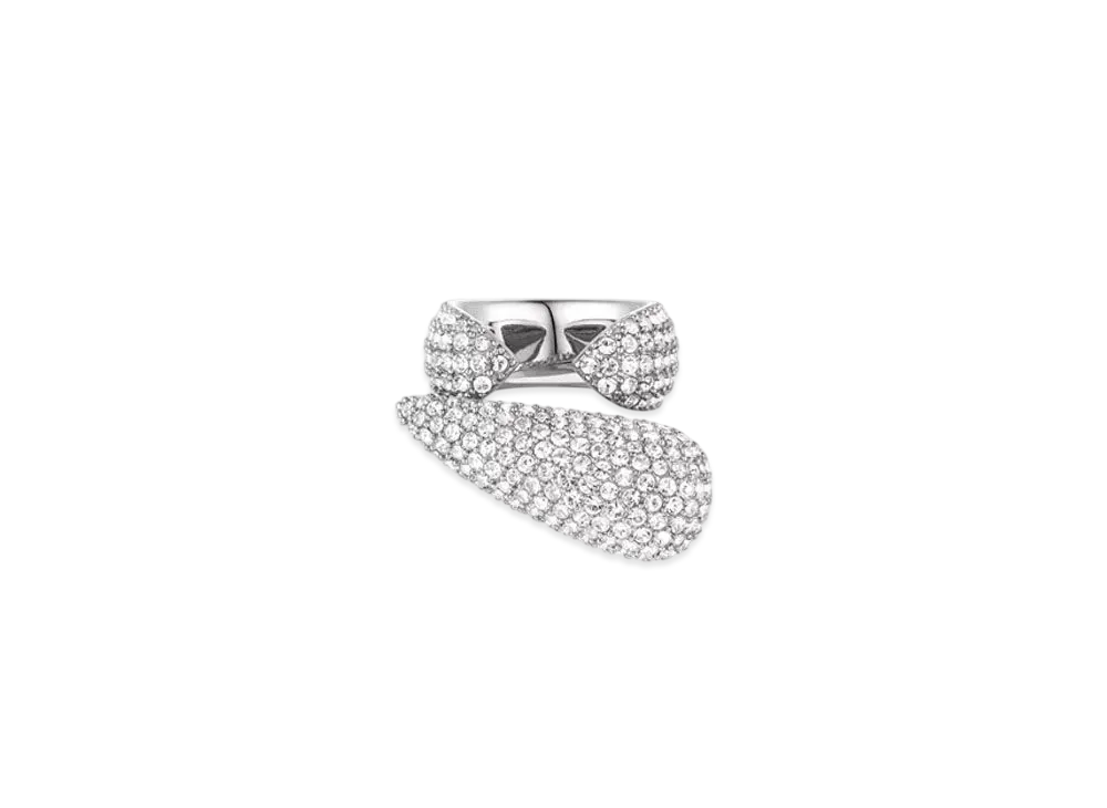 GIVENCHY Feline Ring In Metal With Crystals "Silver"
