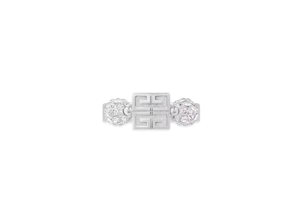 GIVENCHY 4G Ring In Metal With Crystals "Silver"