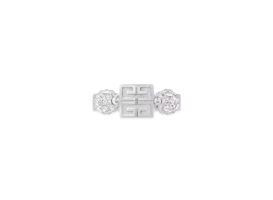 GIVENCHY 4G Ring In Metal With Crystals "Silver"