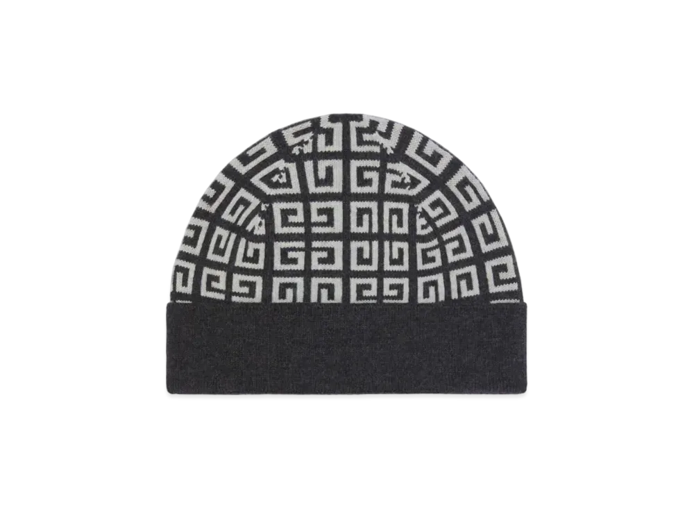 GIVENCHY Double Sided Beanie In Wool And Cashmere "Dark Grey"