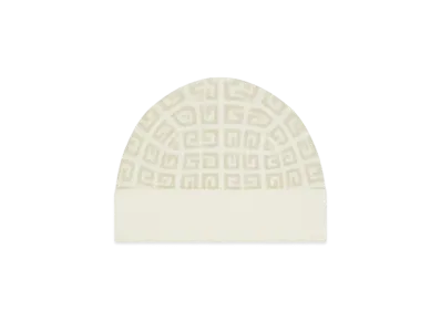 GIVENCHY Double Sided Beanie In Wool And Cashmere "White/Ecru"