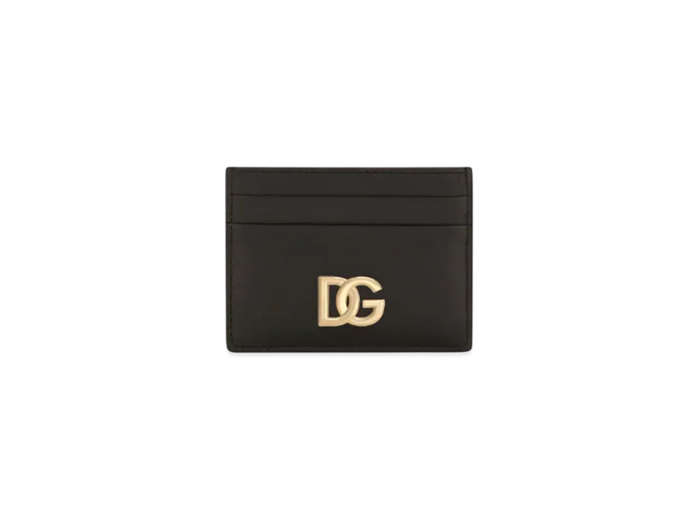 DOLCE&GABBANA Calfskin Card Holder With DG Logo "Black"