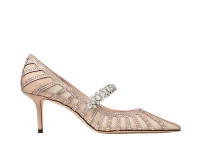Jimmy Choo Women's Bing Pumps 65 Suede Mesh Crystal "Macaron Mix"