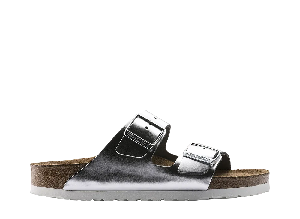 BIRKENSTOCK Women's Arizona Soft Footbed "Silver"