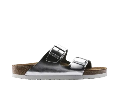 BIRKENSTOCK Women's Arizona Soft Footbed "Silver"