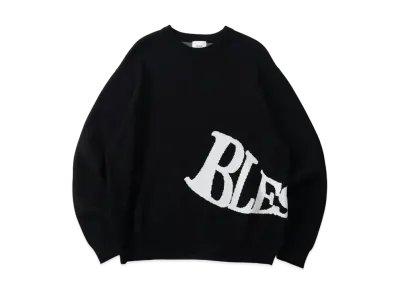 BLESS U Wave Logo Knit "Black"