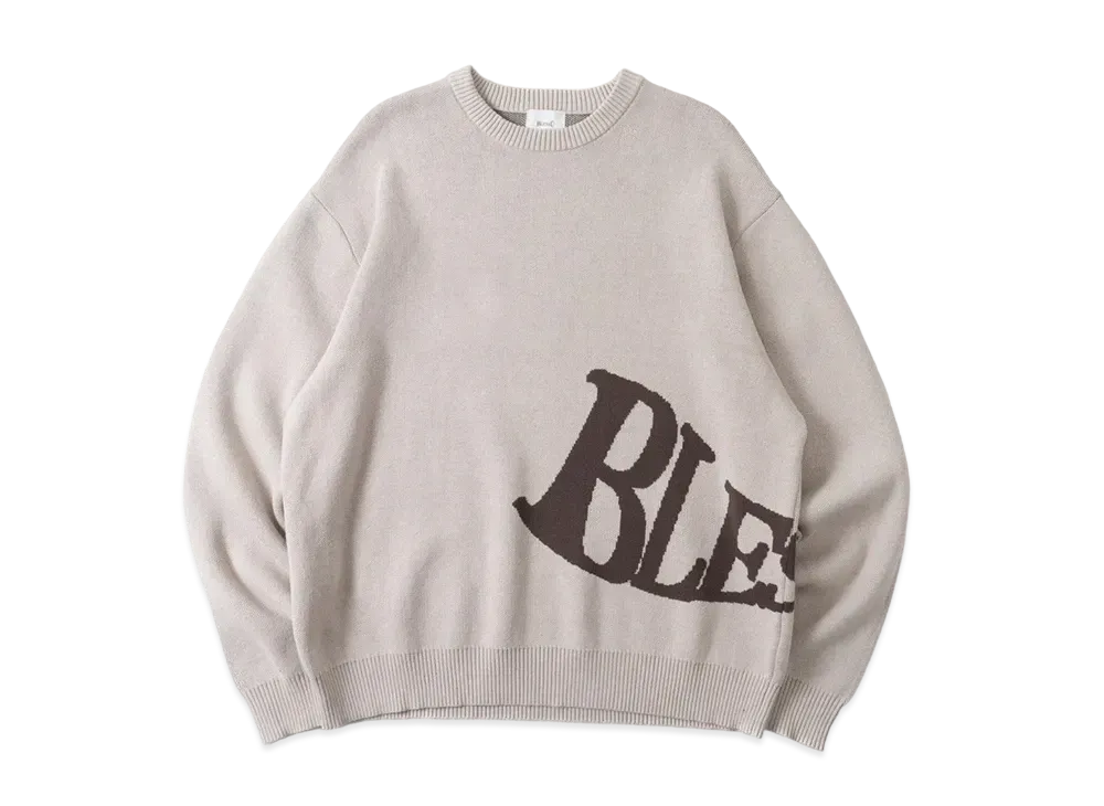 BLESS U Wave Logo Knit "Ivory"