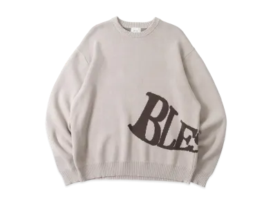 BLESS U Wave Logo Knit "Ivory"