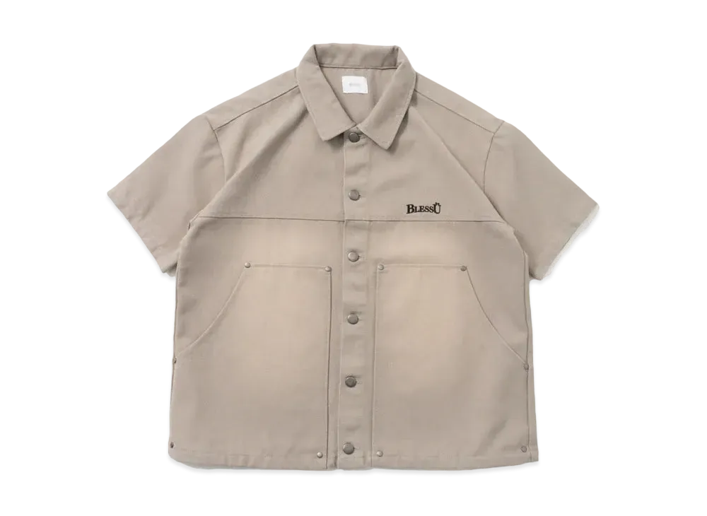 BLESS U Duck Wash Work Shirt "Light Gray"