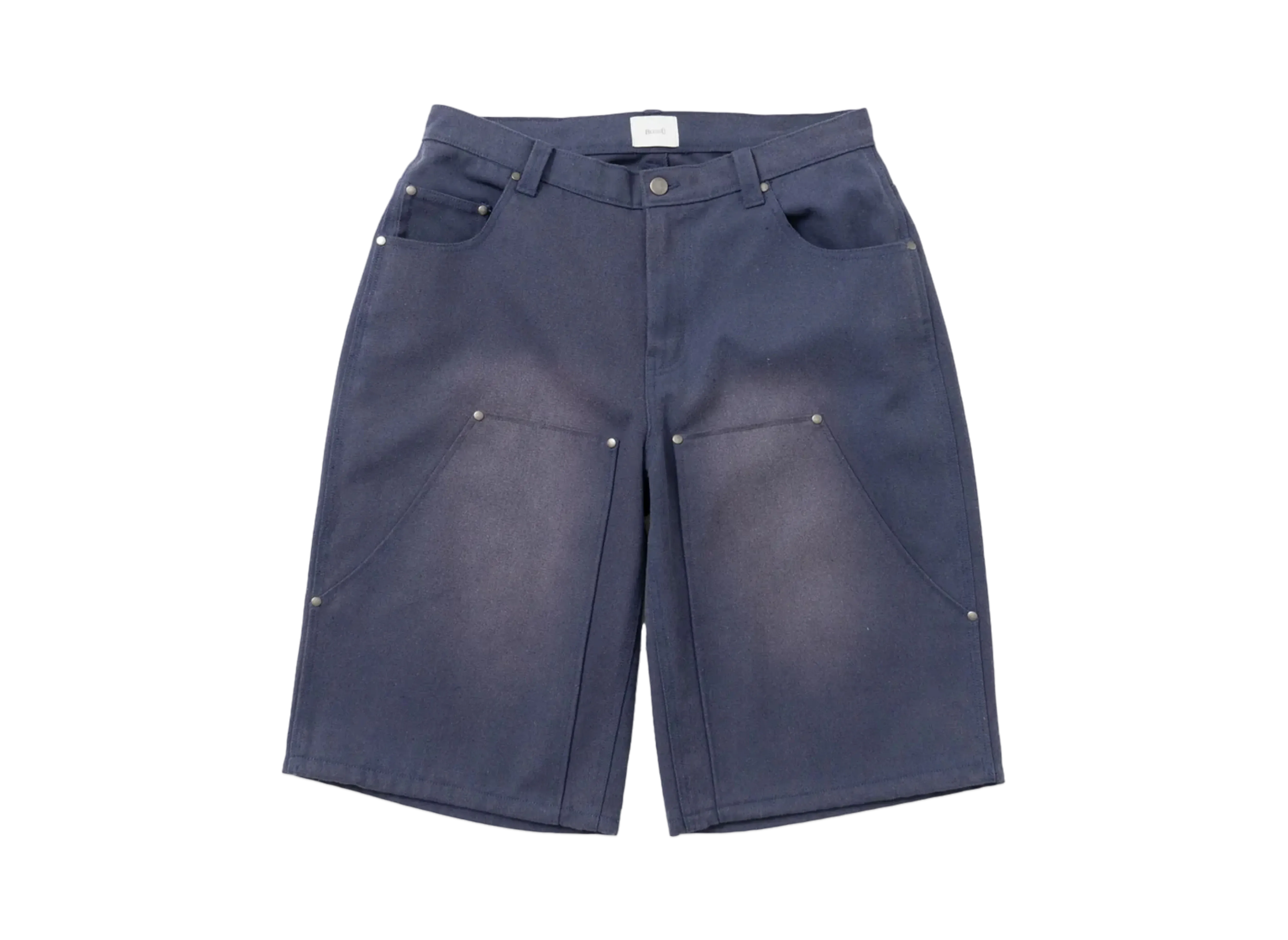 BLESS U Duck Wash Double Knee Shorts "Navy"