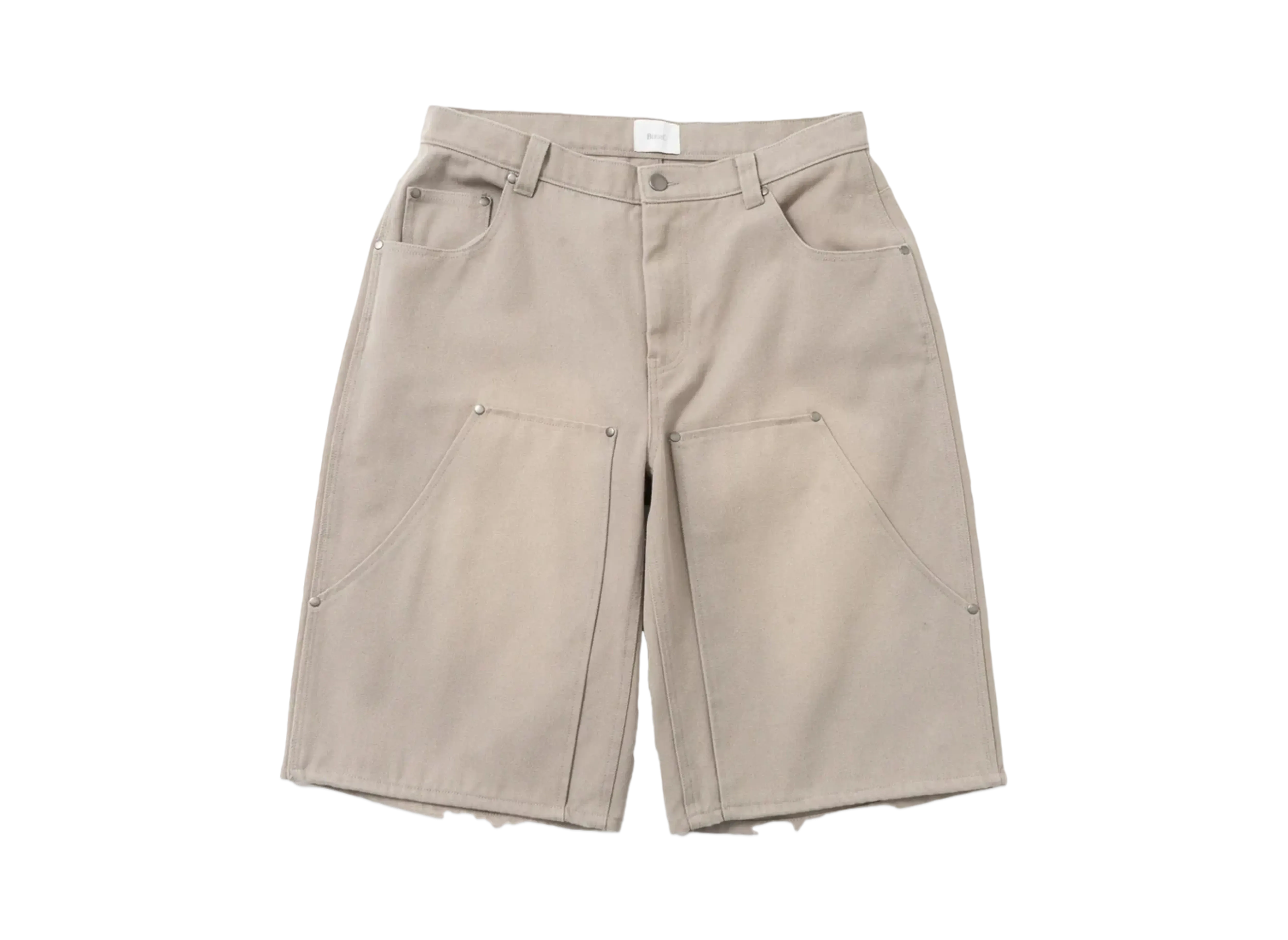 BLESS U Duck Wash Double Knee Shorts "Light Gray"