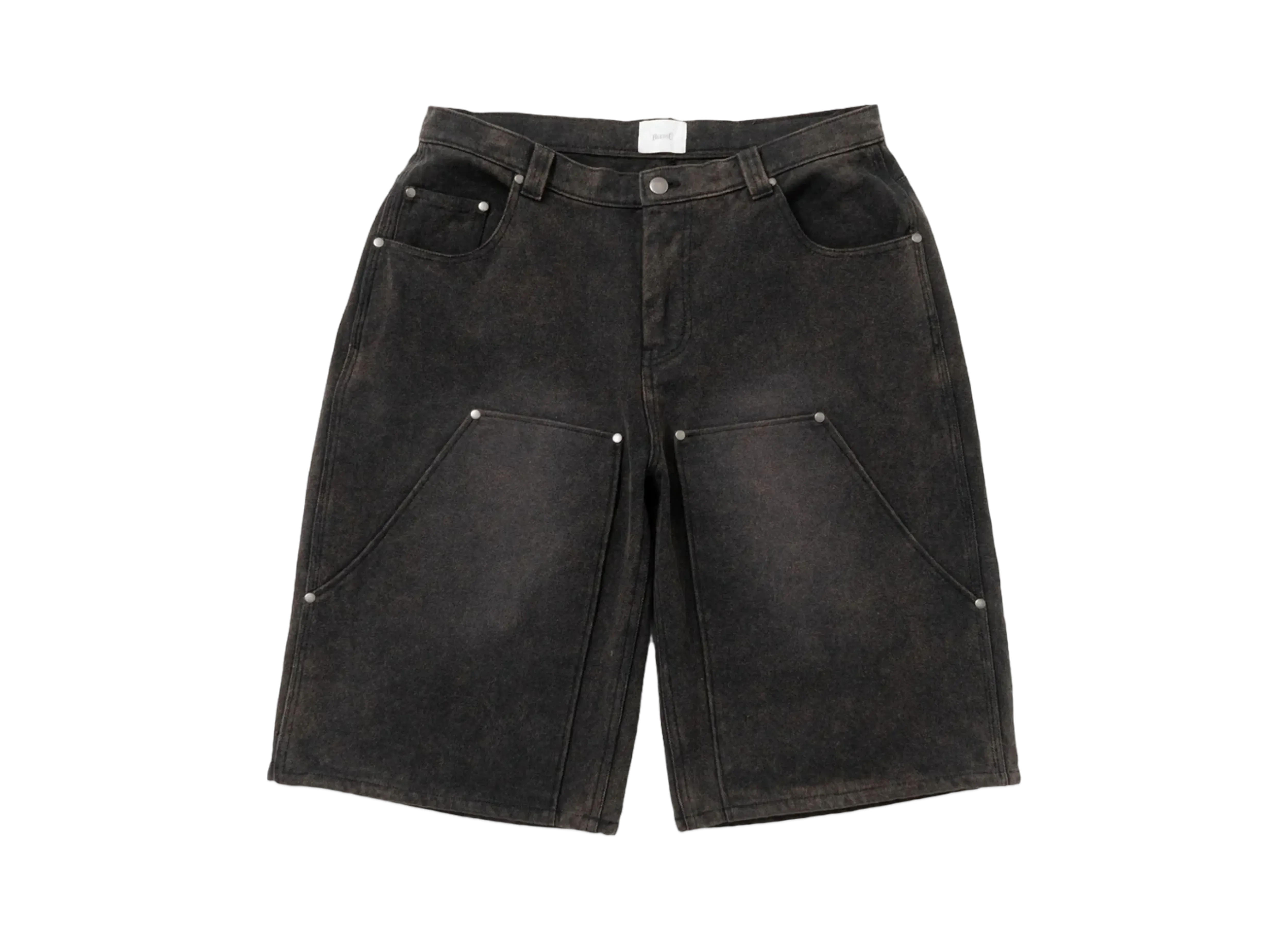 BLESS U Duck Wash Double Knee Shorts "Black"