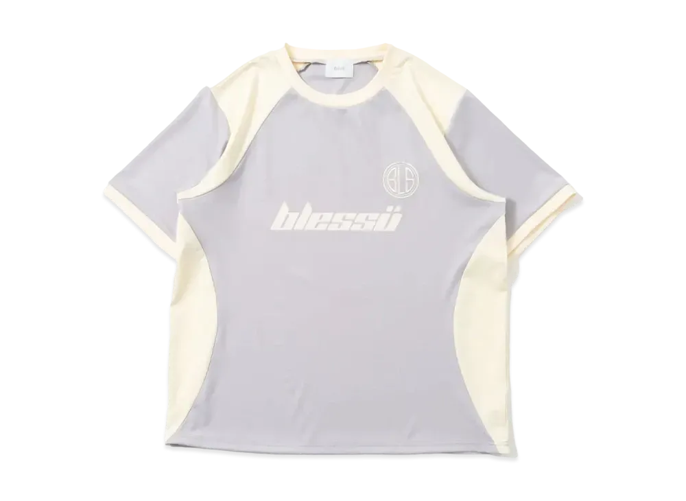 BLESS U BU Fit T Shirt "GrayxCream"