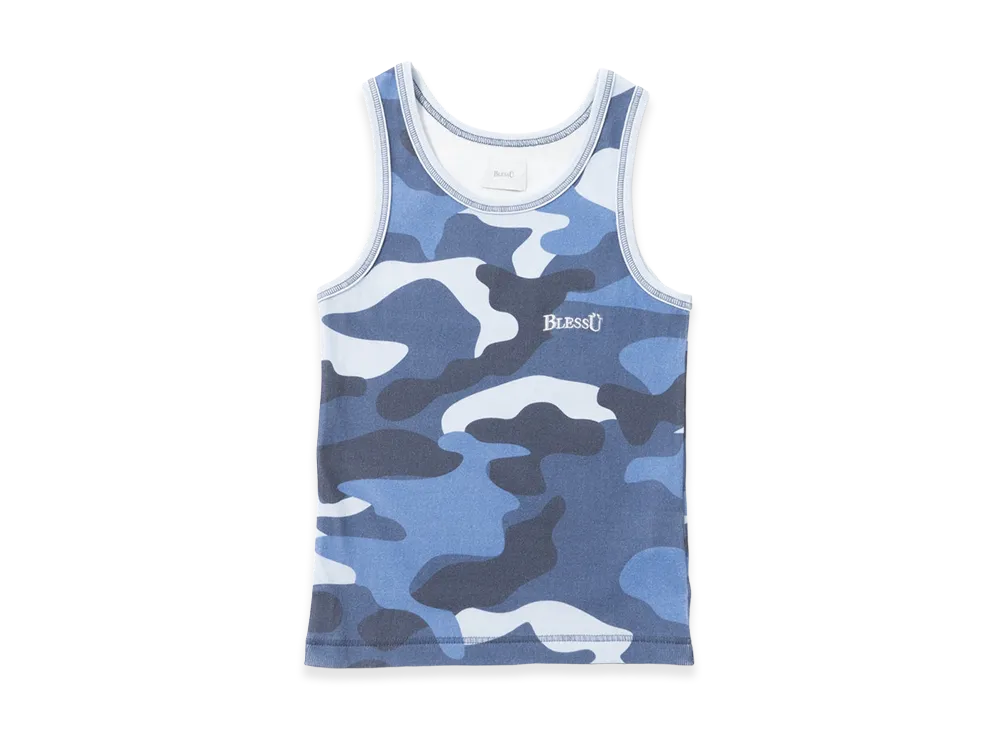 BLESS U Camouflage Pattern Tank Top "Blue"