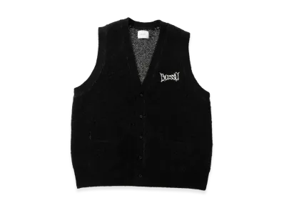BLESS U Shaggy Knit Vest "Black"