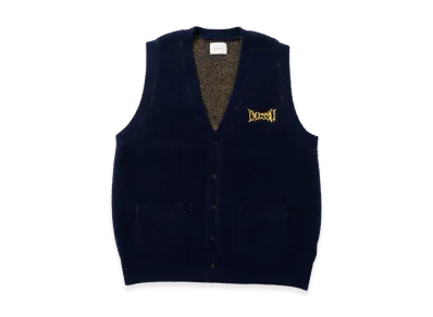 BLESS U Shaggy Knit Vest "Navy"