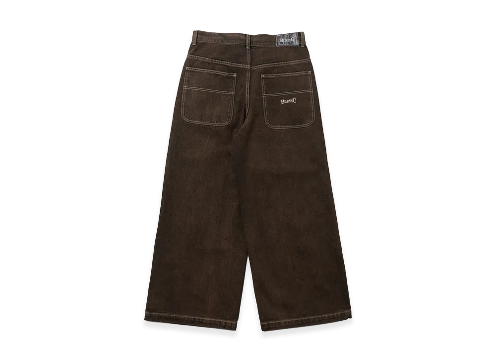 BLESS U BU Wash Baggy Denim "Dark Brown"