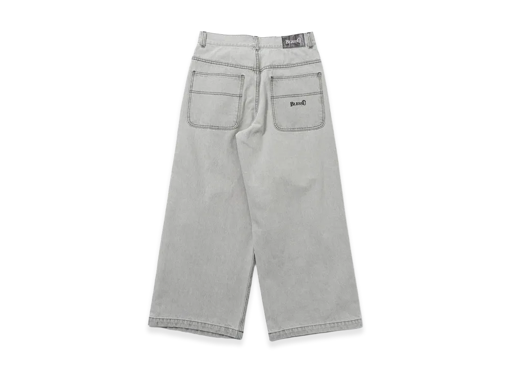 BLESS U BU Wash Baggy Denim "White"