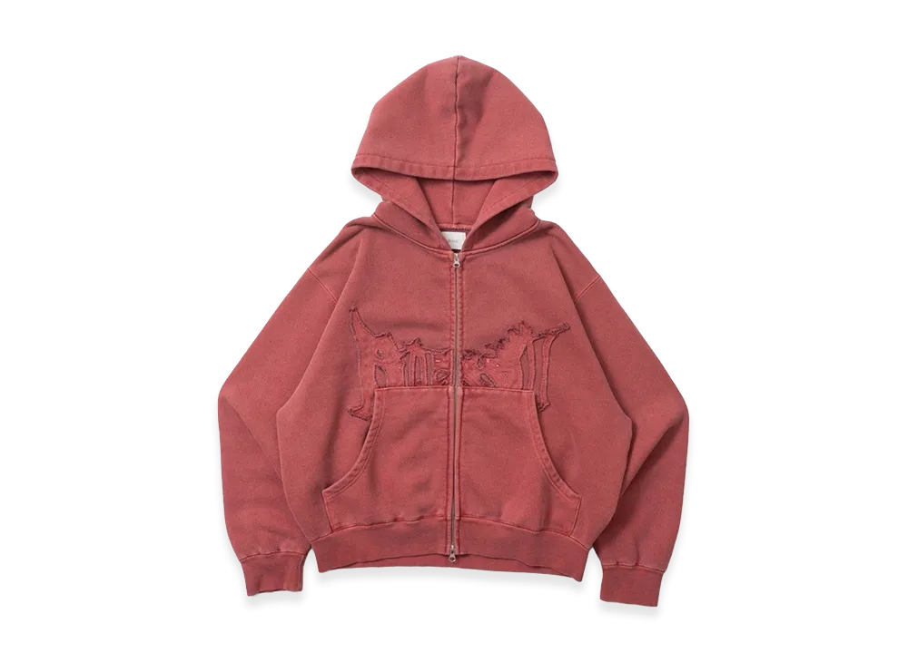 BLESS U Pigment Zip Hoodie "Red"