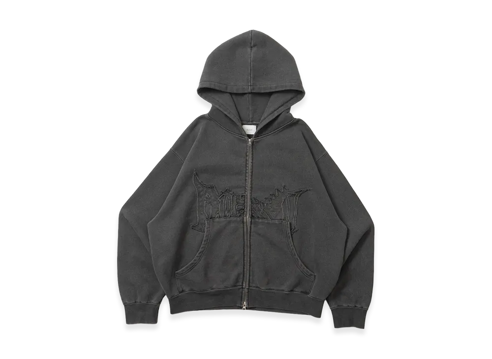 BLESS U Pigment Zip Hoodie "Black"