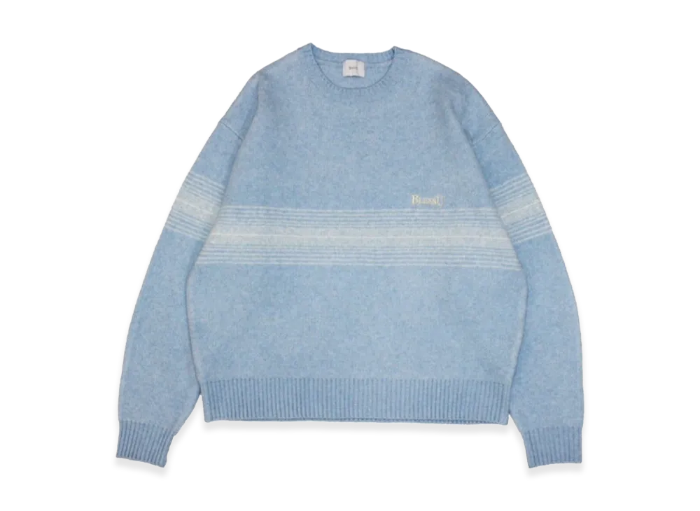 BLESS U Gradation Border Knit "Blue"