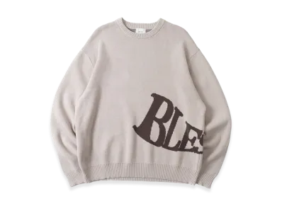 BLESS U Wave Logo Knit "Beige"