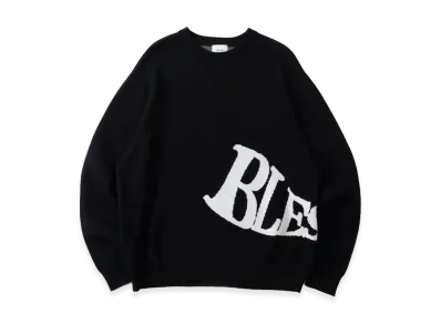 BLESS U Wave Logo Knit "Black"