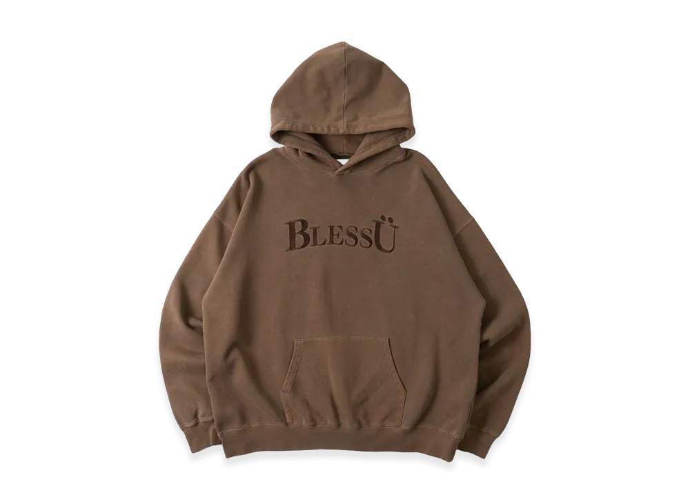 BLESS U Pigment Logo Hoodie "Brown"