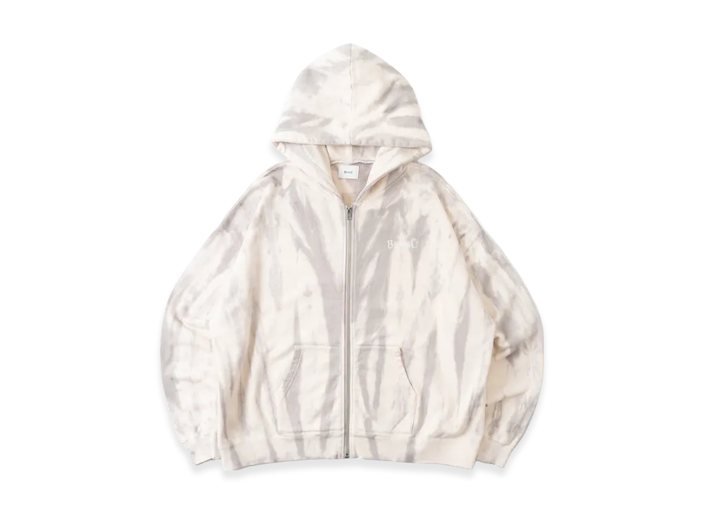 BLESS U Tie-Dye Zip Hoodie "White"