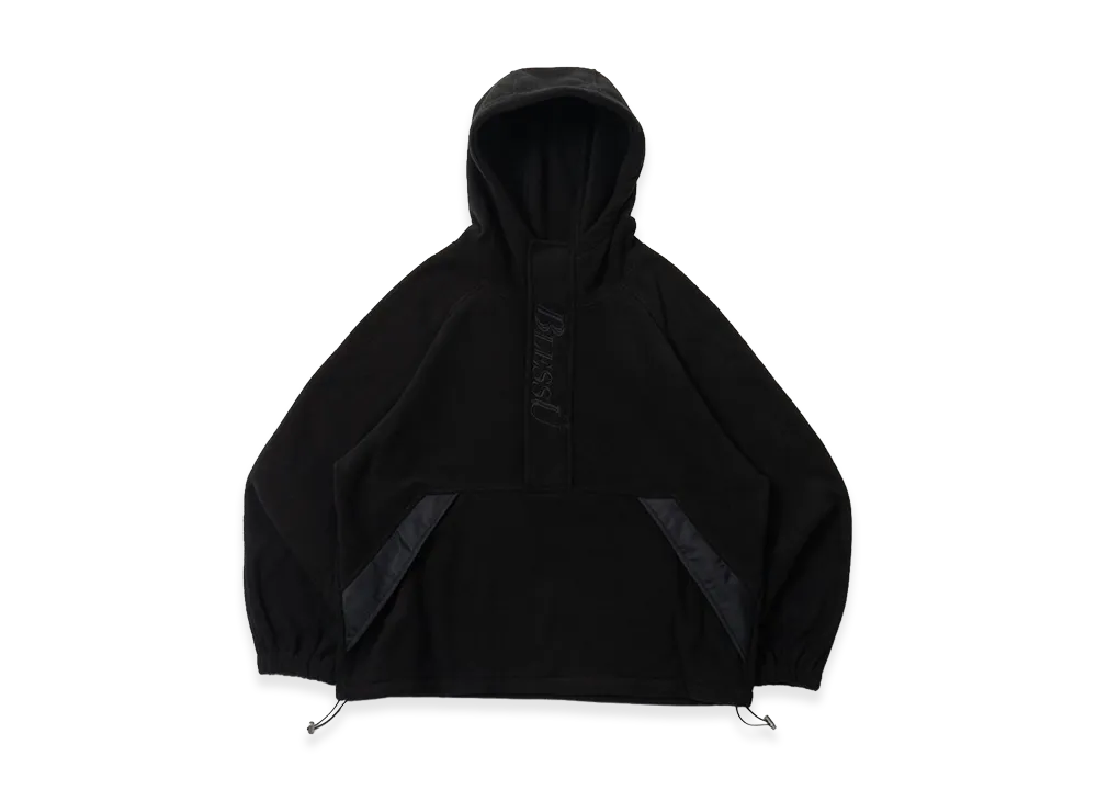 BLESS U Half-Zip Fleece Hoodie "Black"