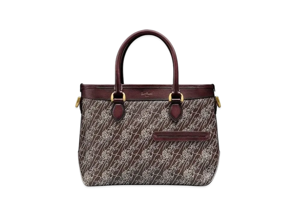 Berluti Toujours XS Toile Marbeuf Tote Bag "Dark Brown"