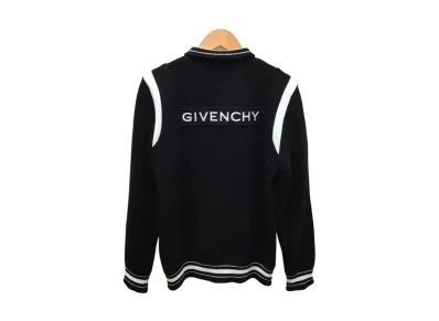 GIVENCHY Two-Tone Cotton Knit Back Logo Bomber Jacket "Black"