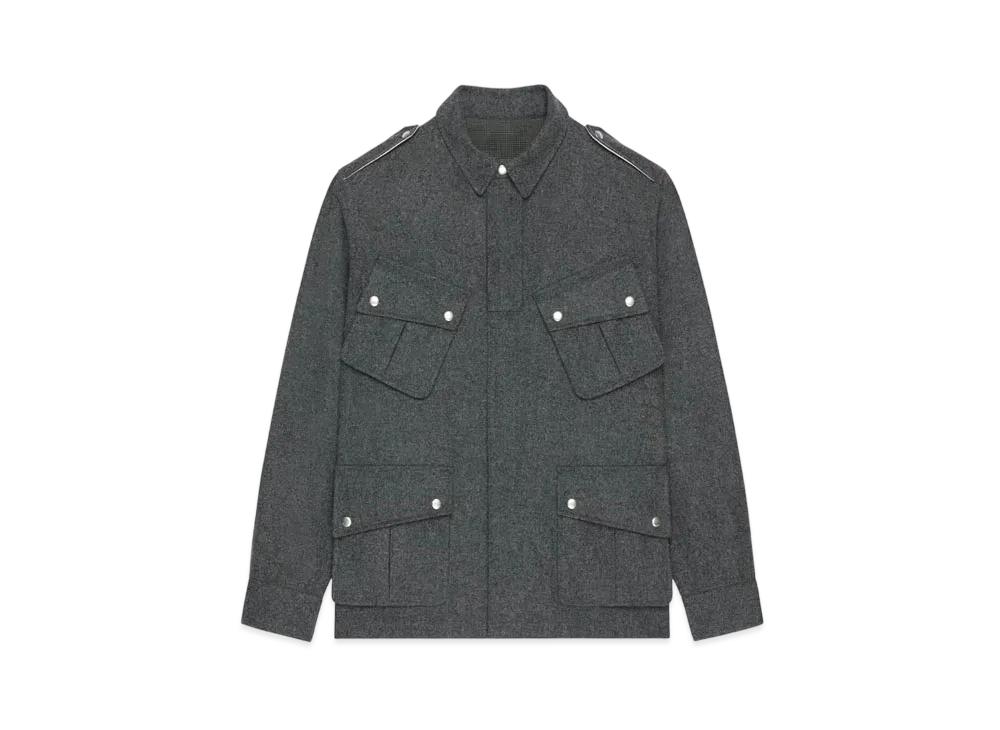 GIVENCHY Multi-Pocket Jacket In Wool "Medium Gray"