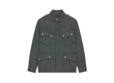 GIVENCHY Multi-Pocket Jacket In Wool "Medium Gray"