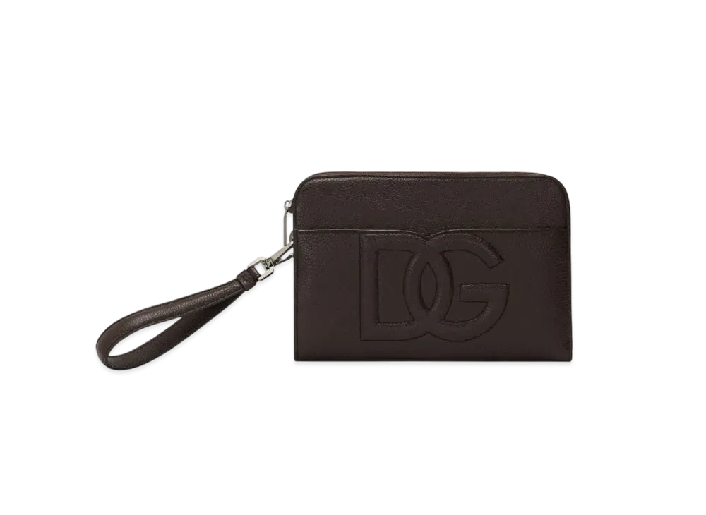 DOLCE&GABBANA Medium Deerskin Pouch "Black"