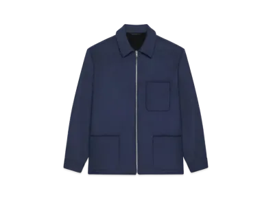 GIVENCHY Overshirt In Double Face Wool and Cashmere "Navy"