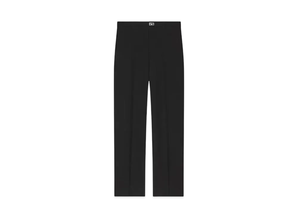 GIVENCHY Slim Fit Tailored Pants In Wool With 2G Clip "Black"