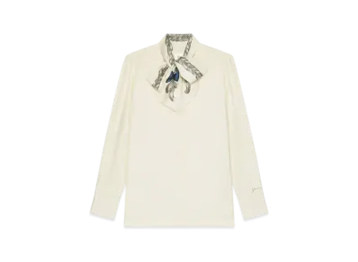 GIVENCHY Shirt In Silk With Hair Print Lavalliere "White"